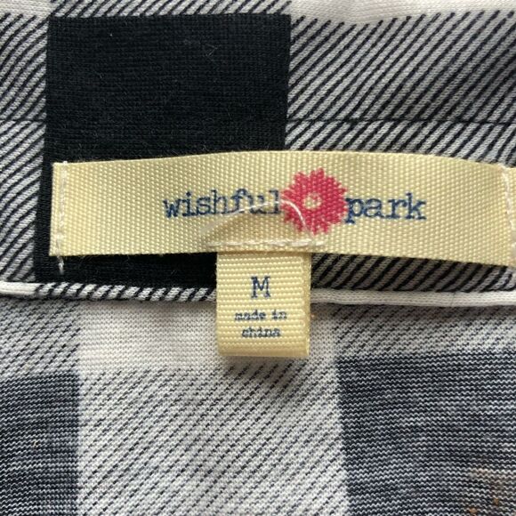 Wishful Park Button down shirt. Black and white plaid Medium - Picture 9 of 10